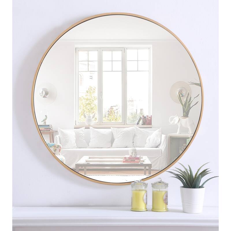 Strick & Bolton Prine 32-inch Metal Frame Round Mirror