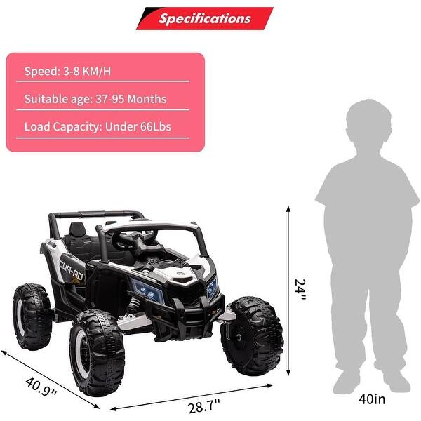 dimension image slide 0 of 3, 24V Battery Powered Ride on Car, with Remote, Spring Suspension