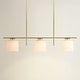 preview thumbnail 3 of 8, Serene Modern Pendant Light - Metal, Glass & Gold, Ivory White Linear Light Fixture For Modern, Scandinavian, Coastal Room Decor