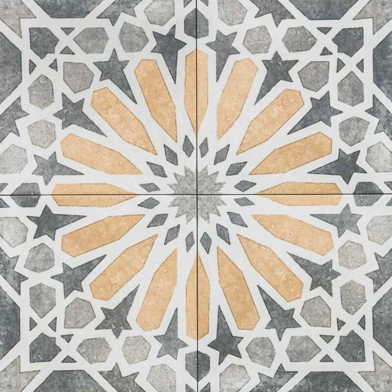 The Tile Life Garden Sunflower 8x8 Multi-Color Porcelain Floor & Wall Tile