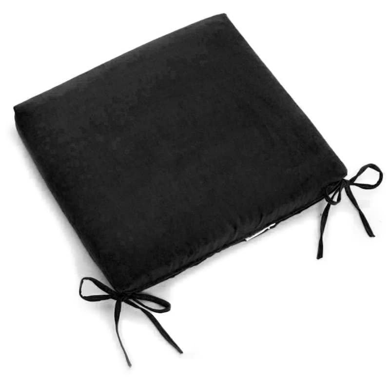 20-inch by 19-inch Microsuede Chair Cushion with Ties (Set of 1, 2, or 4) - Single - Black