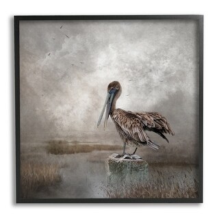 Stupell Pelican Bird Waterside Marsh Framed Giclee Art by Kelley Parker ...