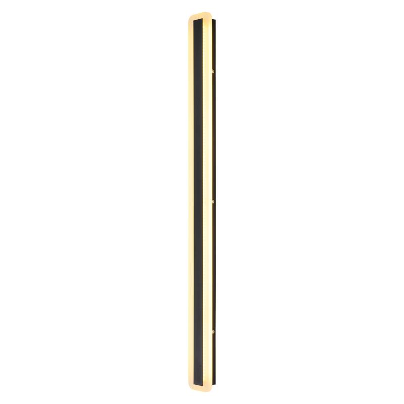 Modern Black Linear Rectangular Strip Exterior Sconce Integrated LED Waterproof IP65 Outdoor Wall Light