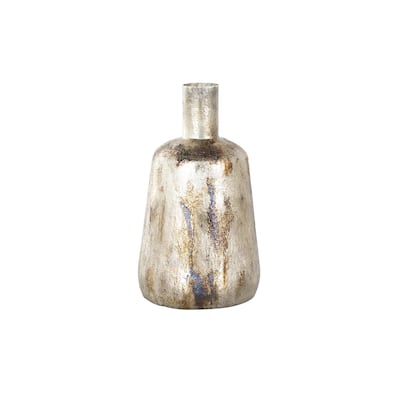 Metal Foiled Decorative Vase with Bronze and Blue Accents - Bronze - Roche River Decor