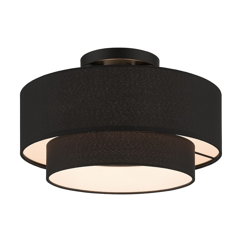 Livex Lighting 50272 Bainbridge 3 Light 15" Wide Semi-Flush Drum
