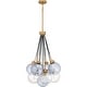 preview thumbnail 1 of 4, Quoizel Pendant Four Light Pendant Brushed Weathered Brass