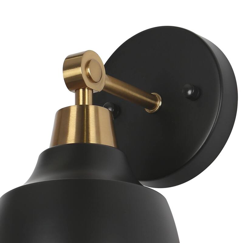 Modern 1-Light Black Gold Dimmable Wall Sconces Bathroom Vanity Light
