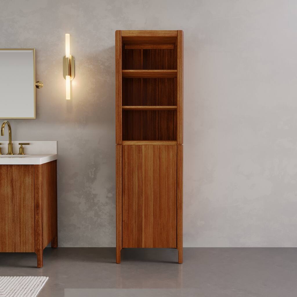 Sequoia 21 in. W x 17 in. D x 72 in. H Free Standing Linear Cabinet In Mango Wood Finish