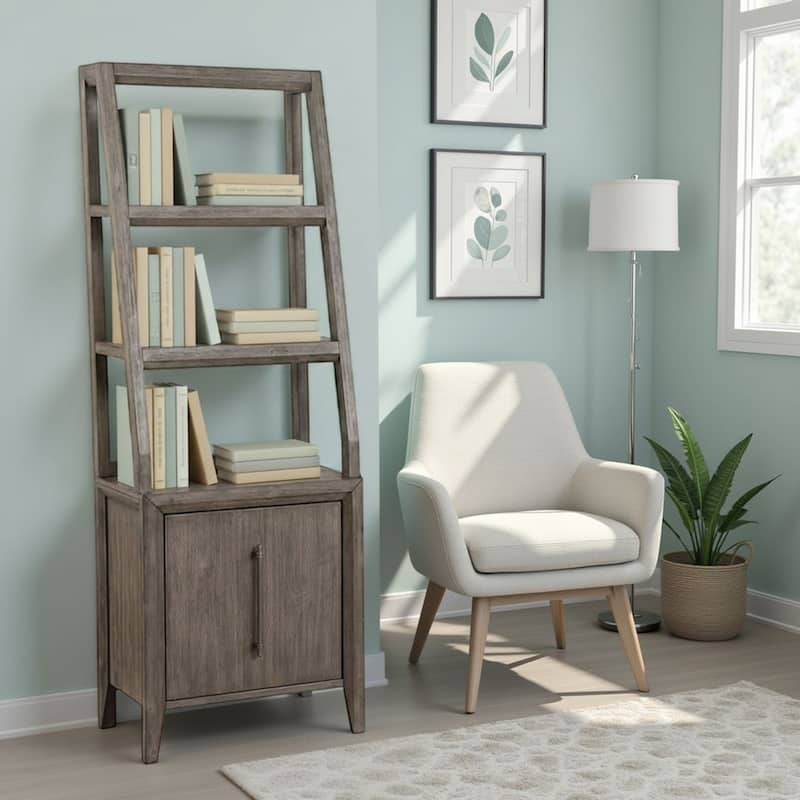 Bridgevine Home Avana Universal Bookshelf Pier, No Assembly Required, Smoky Greige Finish - Smoky Greige