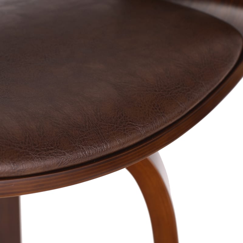 Roomfitters Upholstered Bar Stool, 30" High Dining Stool with Wood Frame and Padded Seat, Dark Brown