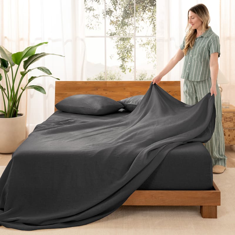 Bare Home Linen Sheet Set - Ultra-Soft Luxury