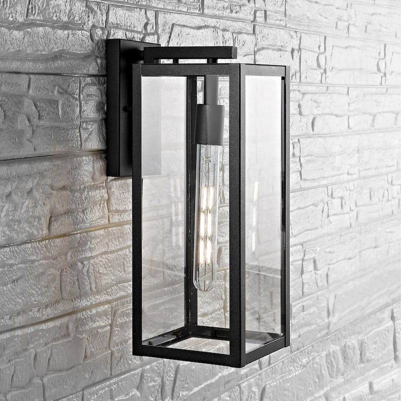 SAFAVIEH Zoja Outdoor Wall Lantern - 6.1"x8"x16" - 6.1" W x 8" D x 16" H - 6Wx8Dx16H