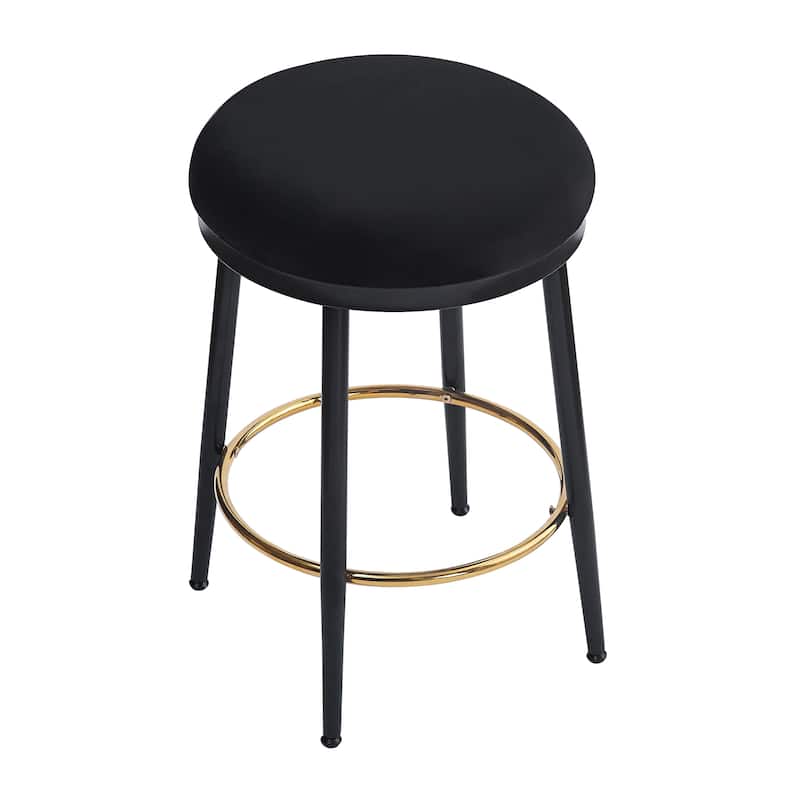 Backless Bar Stools with Footrest Fabric Upholstered Counter Stools 24.75" Modern Counter Stools Set of 2 for Dining Room