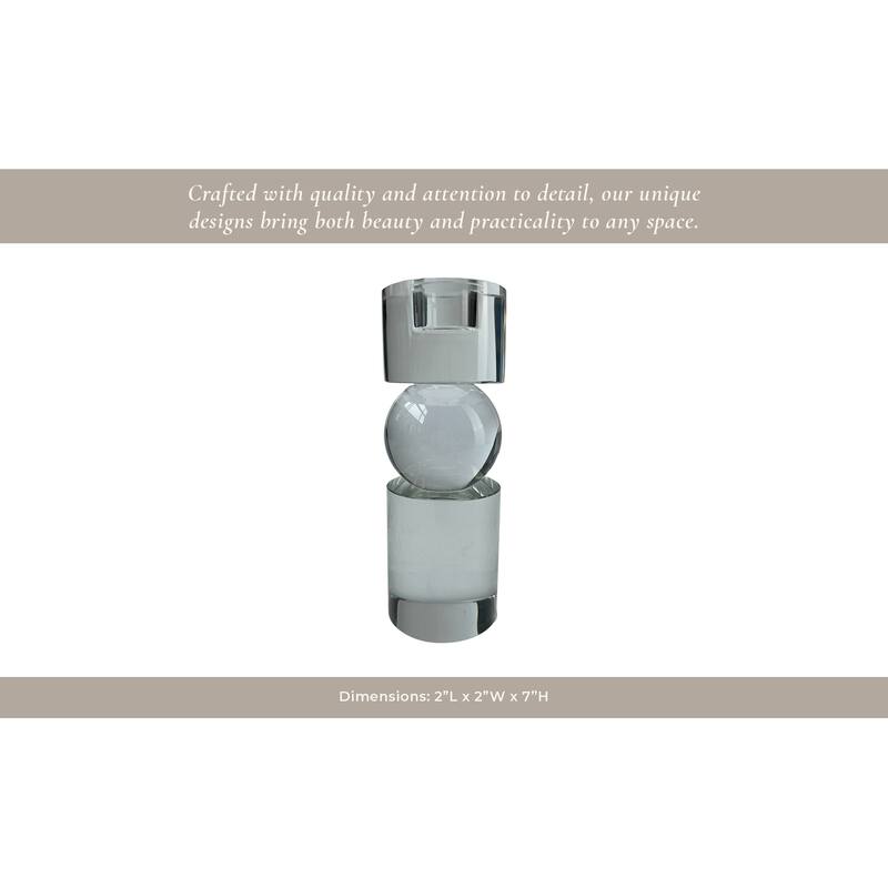 Glass Crystal Pillar and Taper Candle Holder Modern Glam Design