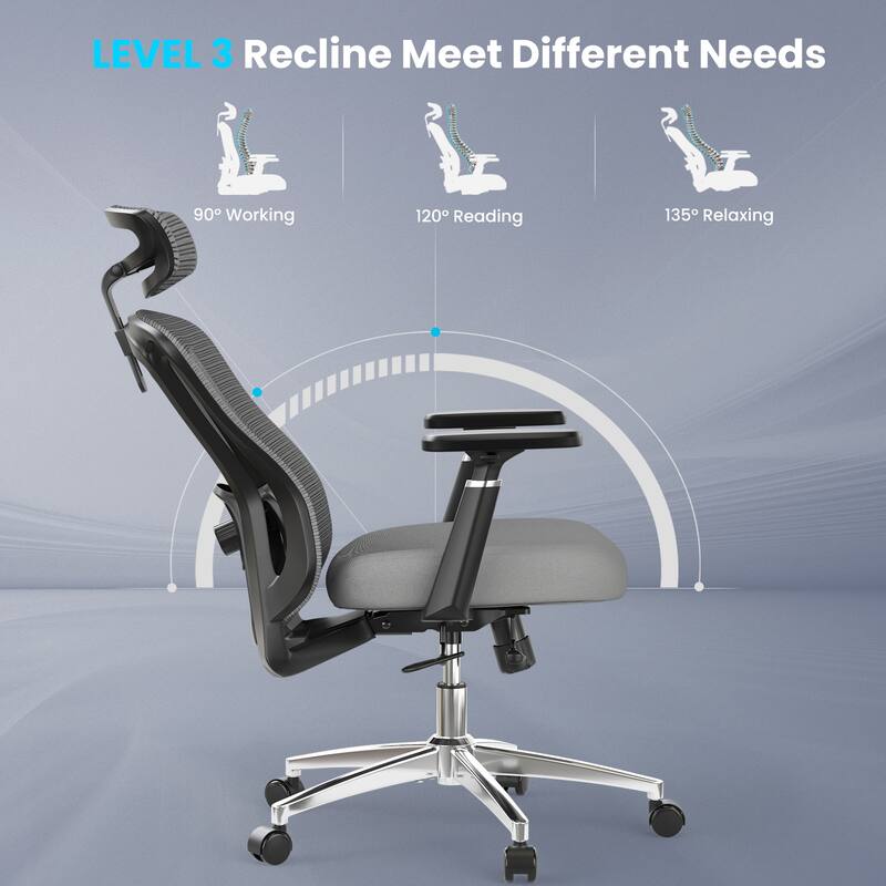 Office Chair Ergonomic Desk Chair, High Back Computer Chair with Wheels, Home Sutdy Chair for Heavy People