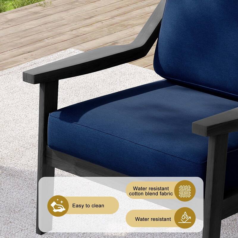 Outdoor Patio Club Chair Arm Lounge Cushion Chair (Set of 2)