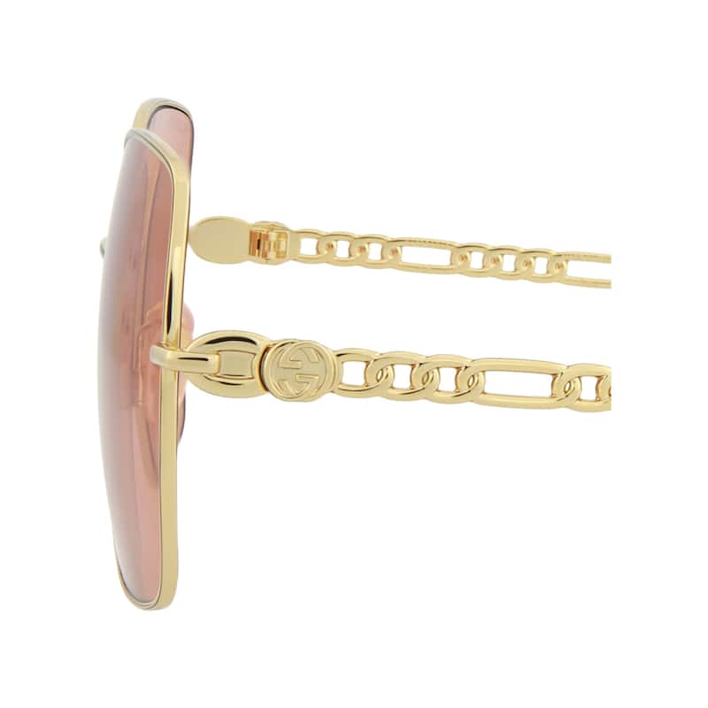 Gucci Square-Frame Metal Sunglasses