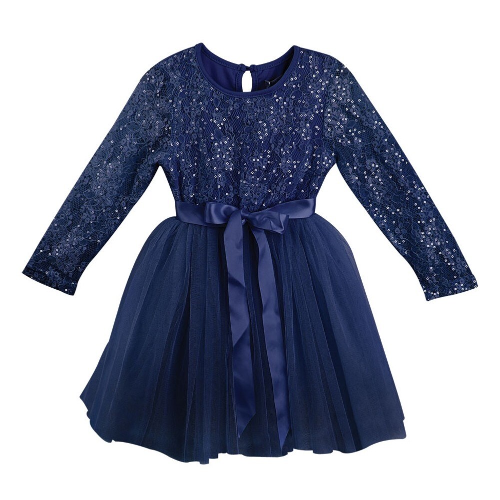 girls navy christmas dress