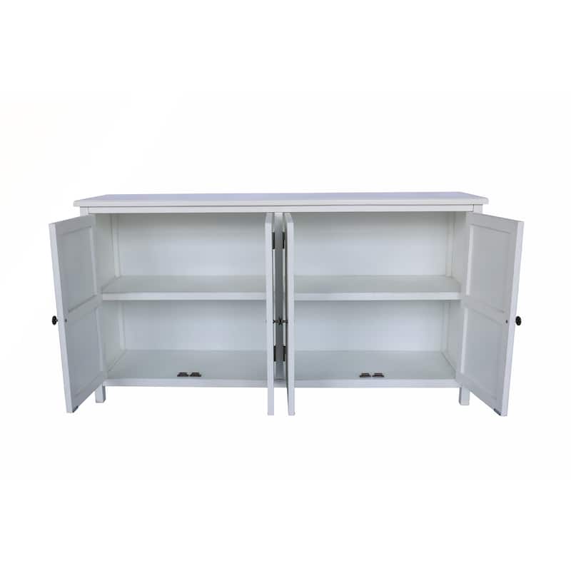 60in White Accent Cabinet with 4 Doors
