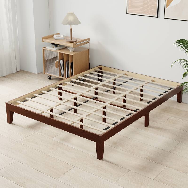 12" Wood Platform Bed Frame - California King, No Box Spring, Easy Assembly​