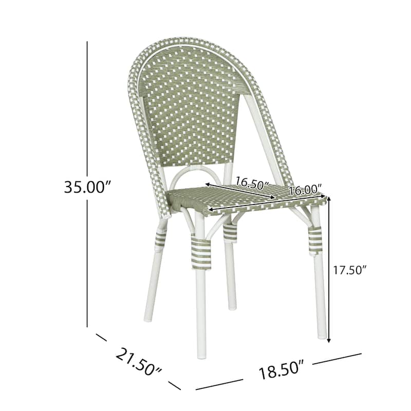 Elize Outdoor French Cafe Style Chairs (Set of 2) by Christopher Knight Home