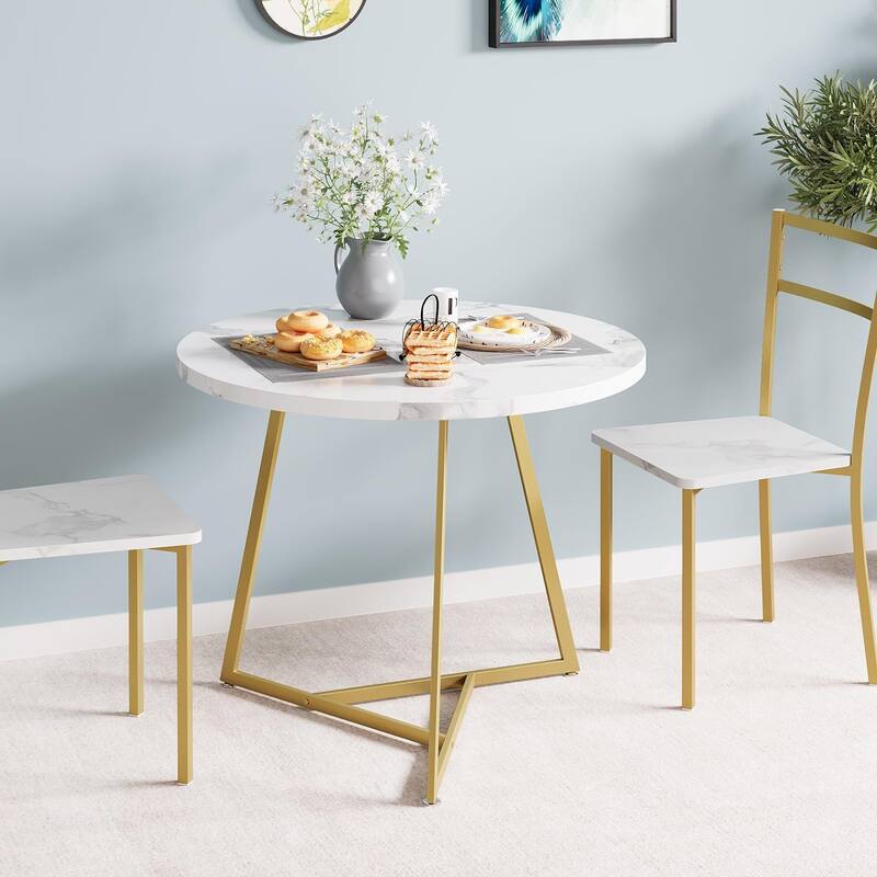 Dining Table Set for 2 with Upholstered Chairs, Kitchen Table and Chairs for 2, 3 Piece Dining Room Table Set