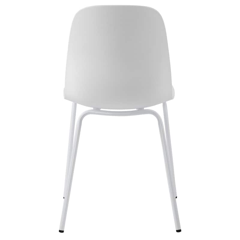 Modern Plastic Dining Chairs Industrial Side Chairs with Metal Legs Set of 2