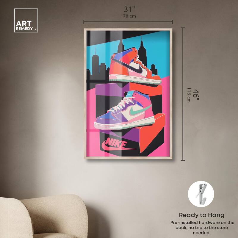 City Pop Sneakers Shadowbox by Art Remedy