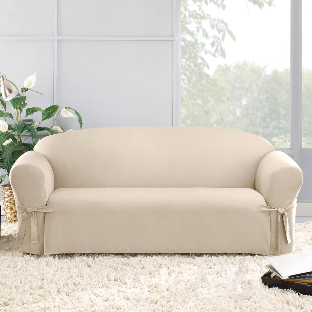 Duck 1 Piece Sofa Slipcover in Natural