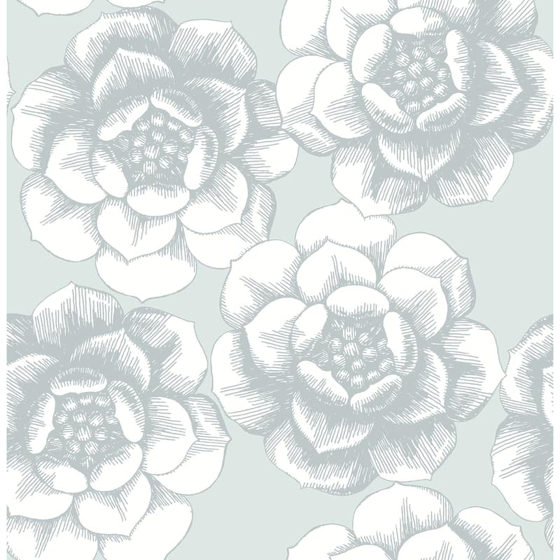 A-Street Prints Fanciful Silver Floral Wallpaper - N/A