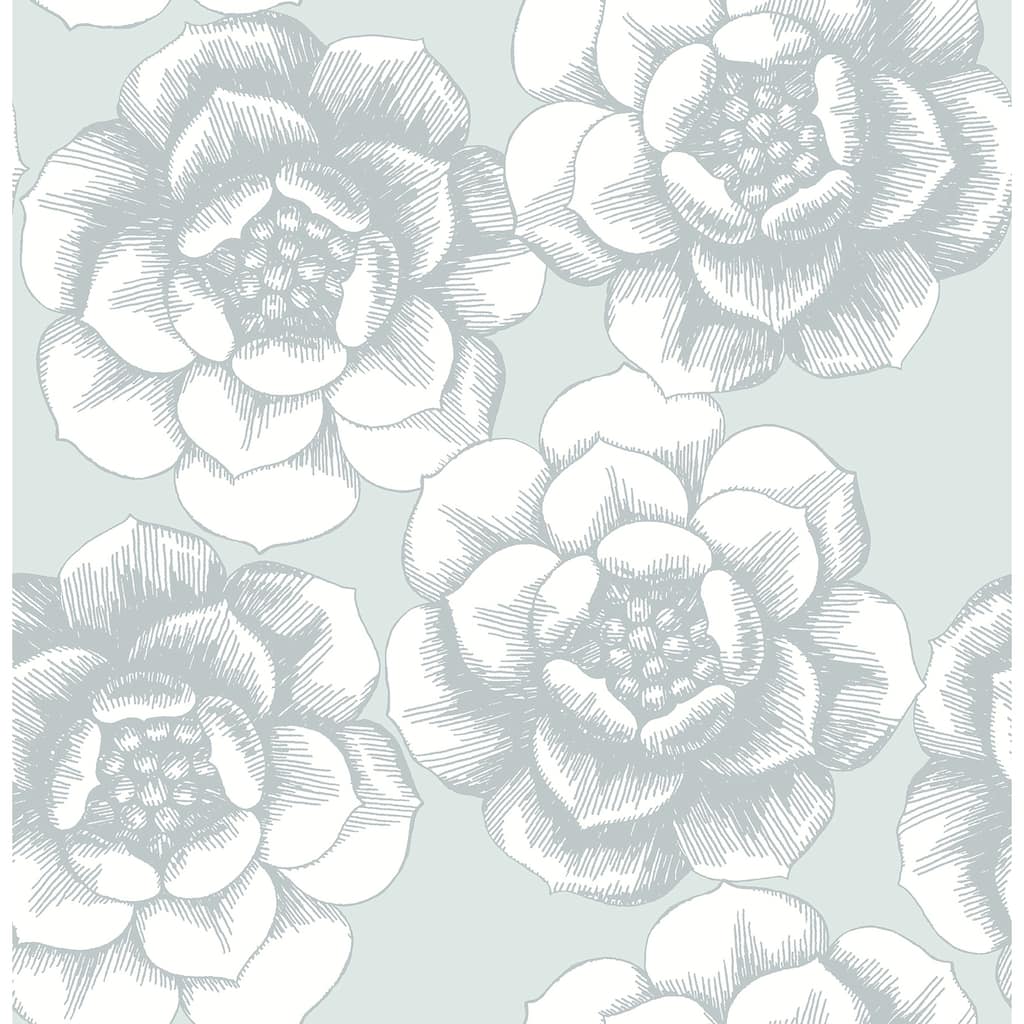 A-Street Prints Fanciful Silver Floral Wallpaper - N/A