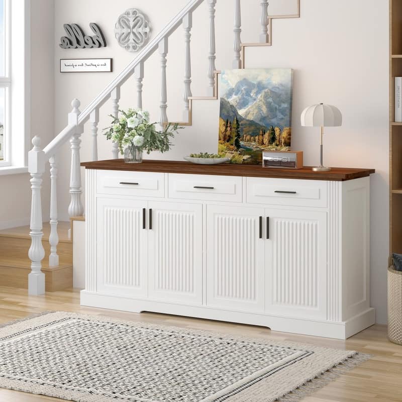 63" Sideboard Buffet Cabinet with Storage and Adjustable Shelves for Stylish Home Organization