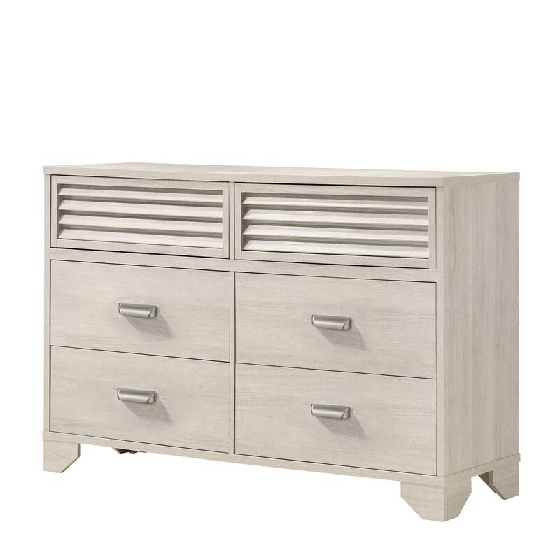 Vanni 6 Piece White Panel Bedroom Set