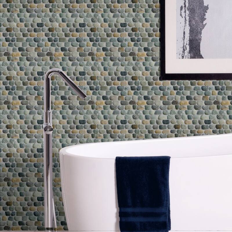 Strip Mix Pebble Mosaic Tiles for Backsplash Kitchen and Bathroom Wall (10.5" X 12") 5 tiles per case - Case (5 Tiles)