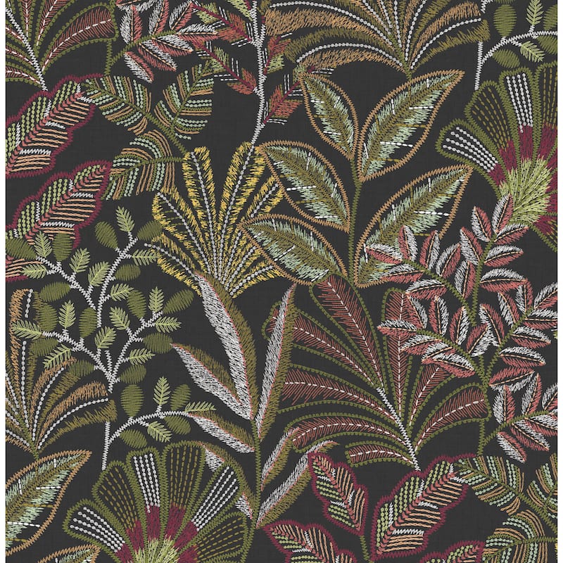 Graham & Brown Vendura Weave Black & Damson Wallpaper