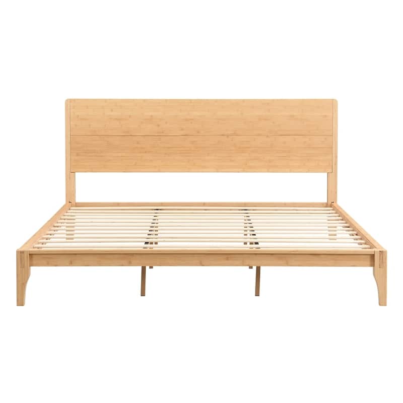 Graceful Bamboo Platform Bed for Dreamy Bedroom and Relaxing Sleep Experience