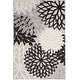 preview thumbnail 84 of 112, Nourison Aloha Floral Modern, Indoor/Outdoor Area Rug 2'8" x 4' - Black/White