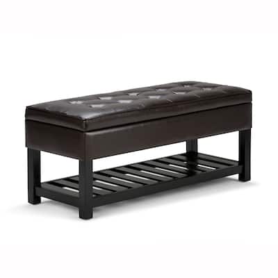 Modern Storage Ottoman Bench with Open Bottom