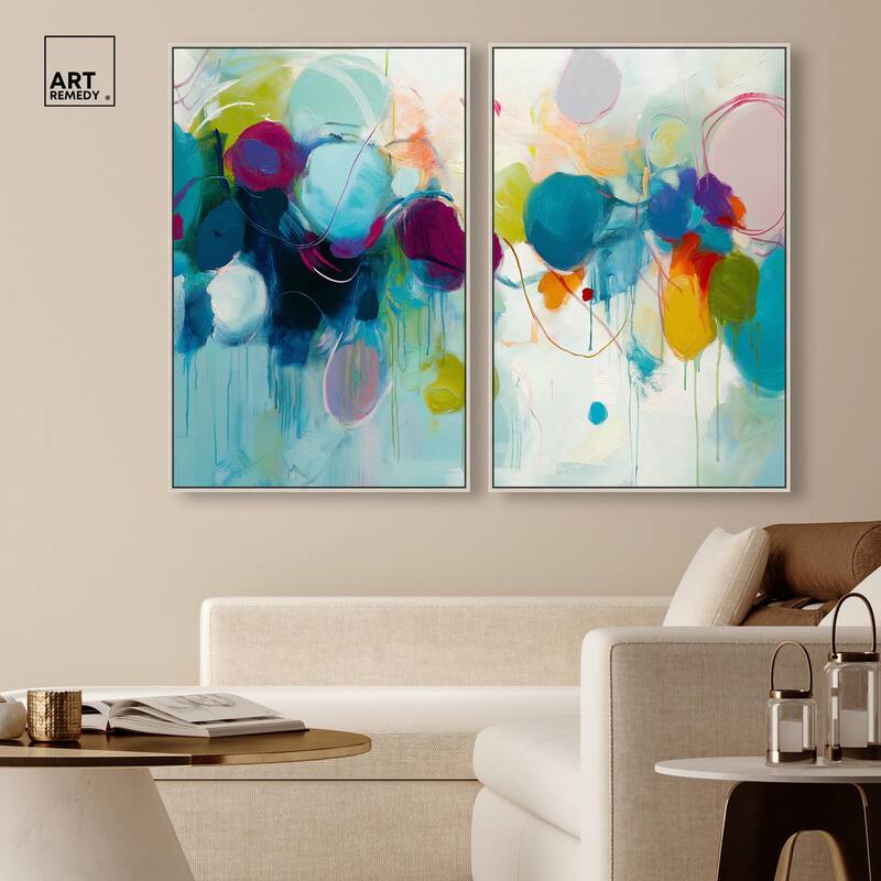 Expressive Flow I Canvas Set of 2 by Art Remedy