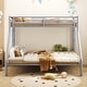 preview thumbnail 3 of 8, Metal Bunk Bed with Ladder and Guardrails, Cozy Sleeping Space, Twin XL over Queen, Silver