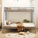 preview thumbnail 3 of 7, Silver Twin XL over Queen Metal Bunk Bed with Ladder and Guardrails