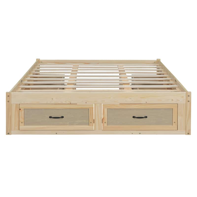 Queen Size Platform Bed with 6 Storage Drawers