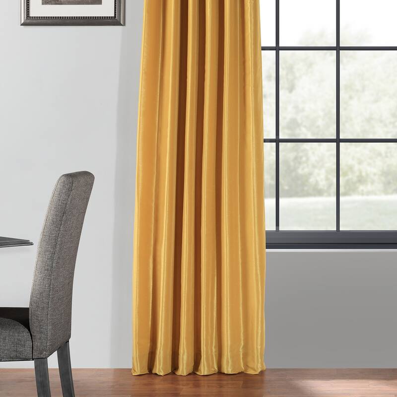 Exclusive Fabrics Blackout Textured Faux Dupioni Silk Curtains (1 Panel) - Luxurious Elegance and Superior Light Control