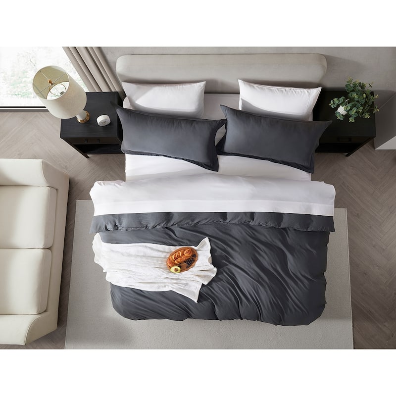 Nestl Premium Ultra Soft Pre-washed Duvet Cover Set with Zipper Closure and Corner Ties