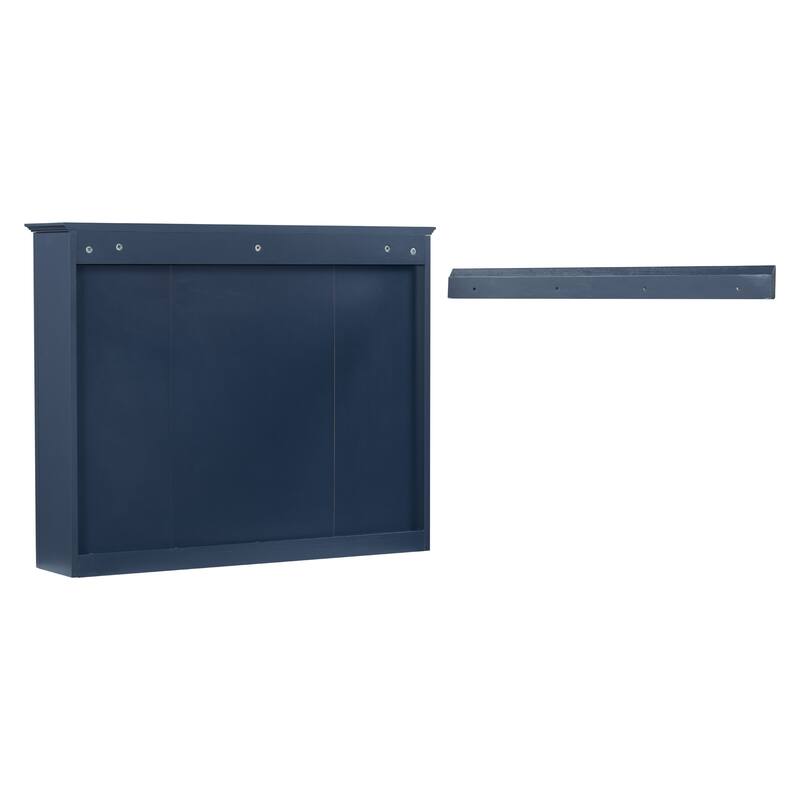 GDFStudio - Riggs Modern Wall-Mounted Bathroom Storage Cabinet with Mirror and Open Shelves (Not Include Bathroom Vanity)