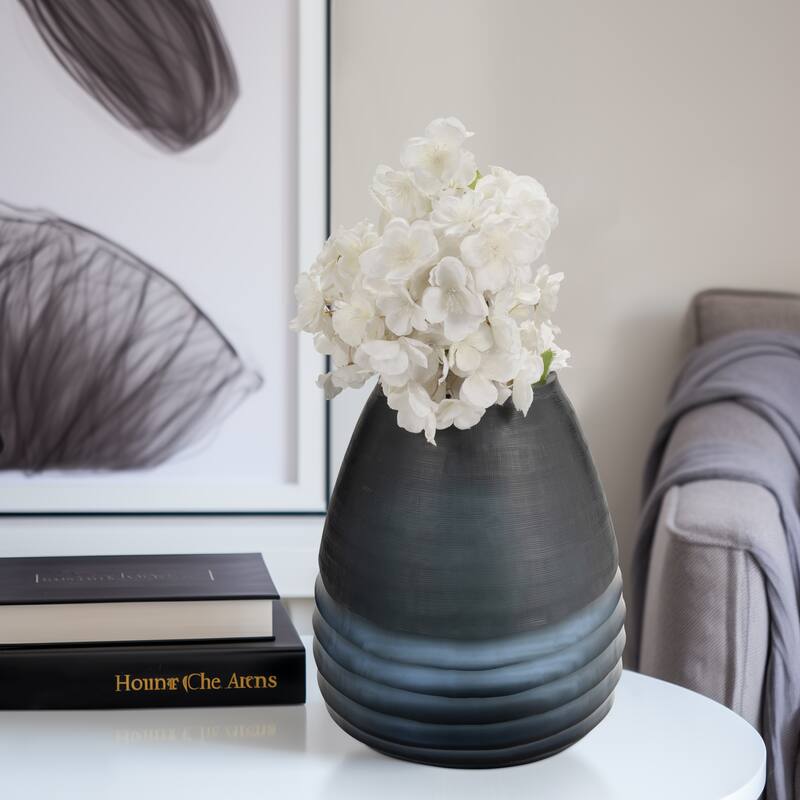 Sagebrook Home Ceramic Vase, Soothing Blue, Medium Size, Decorative Vases, Perfect for Modern Living Spaces