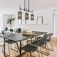 preview thumbnail 5 of 13, Tifany Modern Black 3-Light Chandelier Colored Glass Pendant for Kitchen Island Dining Room - L 30" x W 4.3" x H 17.3"