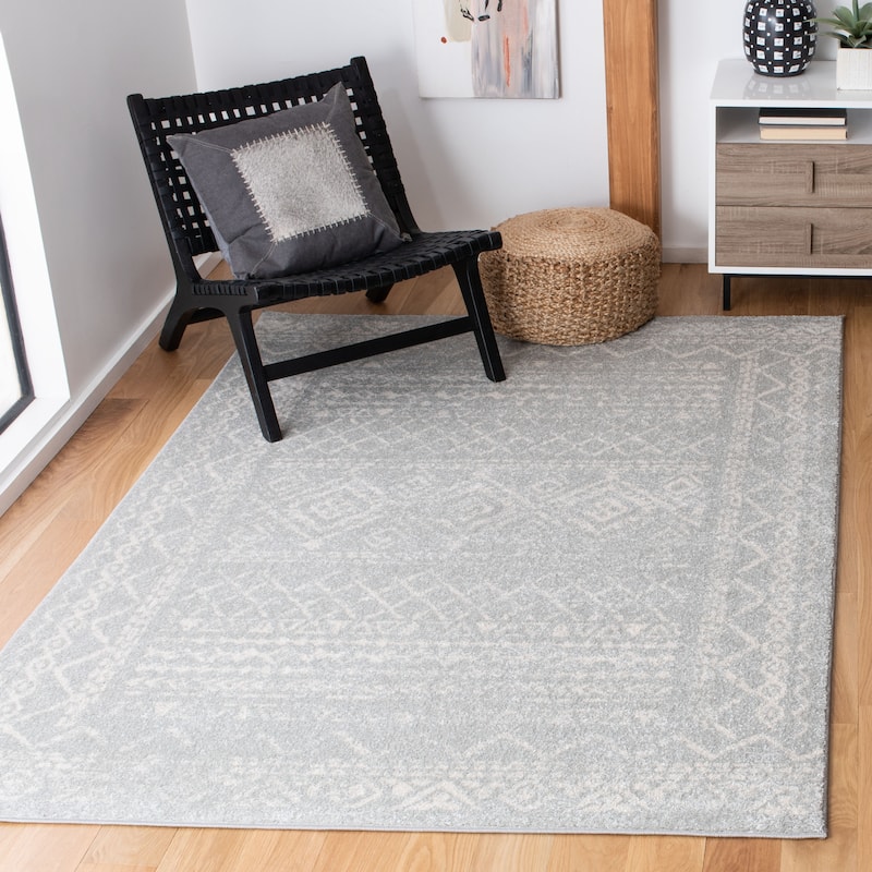 SAFAVIEH Tulum Hinnertje Rustic Moroccan Boho Tribal Distressed Rug - 3' x 5' - Light Grey/Ivory