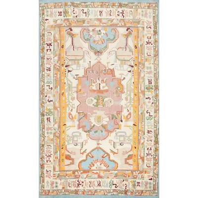 Hand Knotted Oriental 100% Wool Carpet Transitional Medallion Beige & Ivories Oushak Area Rug - 17' 5'' X 12' 0''