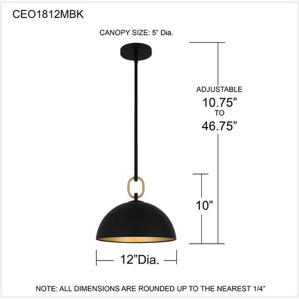 Cleo 1-Light Matte Black Pendant